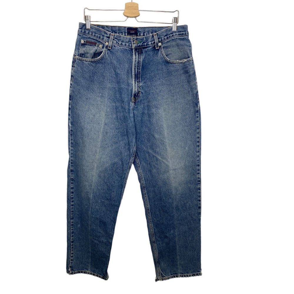 Vtg 90s Tommy Hilfiger Jeans Men's 36x32 Loose Medium Wash Y2K Skater Baggy‎